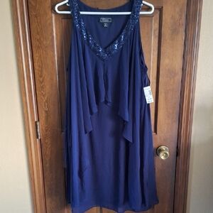 Dress Barn Womens Cocktail Dress With Sequined Neckline